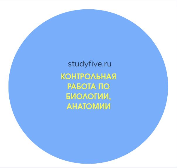 Контрольная работа по биологии, анатомии