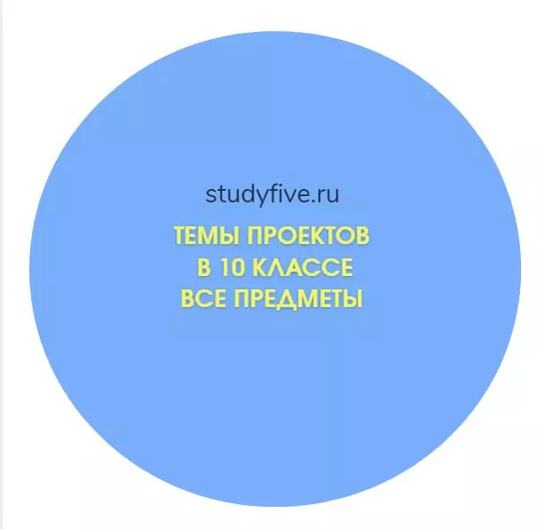 Темы для проектов в 10 классе по всем предметам