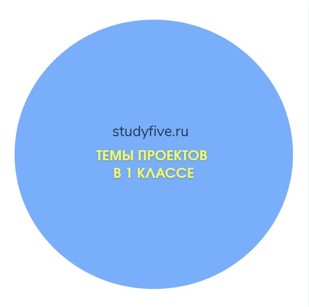 темы проектов в 1 классе